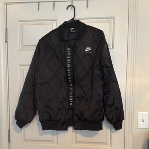 Nike Black Quilted Bomber Jacket
